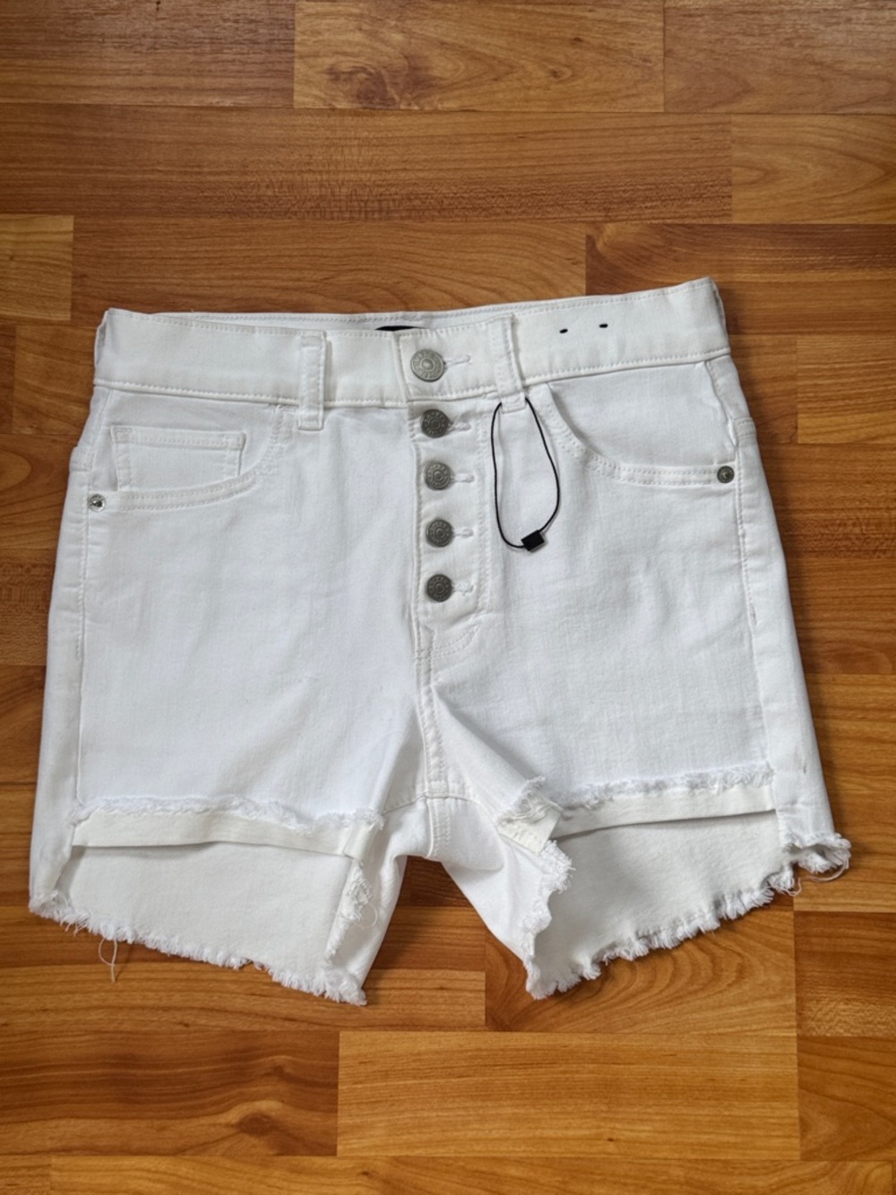 Express High Waist White Denim Shorts 0 NEW